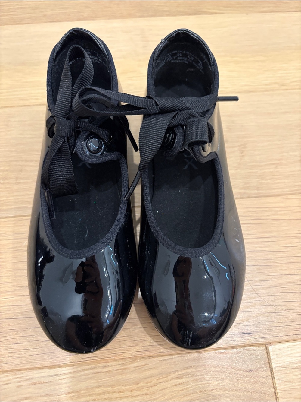 Capezio Girls Black Patent Tap Shoes